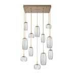 Vessel Square Multi Light Pendant - Novel Brass / Vessel Clear