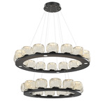 Vessel Two Tier Chandelier - Matte Black / Vessel Amber