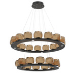 Vessel Two Tier Chandelier - Matte Black / Vessel Bronze