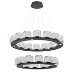 Vessel Two Tier Chandelier - Matte Black / Vessel Clear