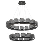 Vessel Two Tier Chandelier - Matte Black / Vessel Smoke