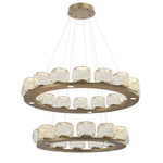 Vessel Two Tier Chandelier - Novel Brass / Vessel Amber