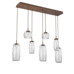 Vessel Linear Multi Light Pendant - Burnished Bronze / Vessel Clear
