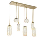 Vessel Linear Multi Light Pendant - Gilded Brass / Vessel Amber