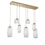 Vessel Linear Multi Light Pendant - Gilded Brass / Vessel Clear