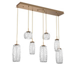 Vessel Linear Multi Light Pendant - Novel Brass / Vessel Clear