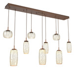 Vessel Linear Multi Light Pendant - Burnished Bronze / Vessel Amber