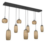 Vessel Linear Multi Light Pendant - Matte Black / Vessel Bronze