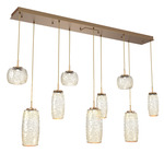 Vessel Linear Multi Light Pendant - Novel Brass / Vessel Amber