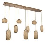 Vessel Linear Multi Light Pendant - Novel Brass / Vessel Bronze