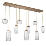 Vessel Linear Multi Light Pendant - Novel Brass / Vessel Clear