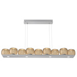 Vessel Linear Chandelier - Classic Silver / Vessel Bronze