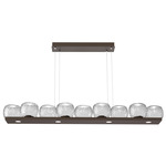 Vessel Linear Chandelier - Flat Bronze / Vessel Clear