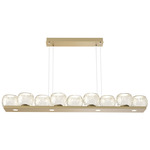 Vessel Linear Chandelier - Gilded Brass / Vessel Amber