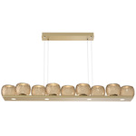 Vessel Linear Chandelier - Gilded Brass / Vessel Bronze