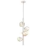 Gem Twisted Vine Chandelier - Beige Silver / Amber