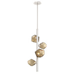 Gem Twisted Vine Chandelier - Beige Silver / Bronze