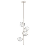 Gem Twisted Vine Chandelier - Beige Silver / Clear