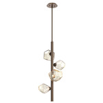 Gem Twisted Vine Chandelier - Flat Bronze / Amber