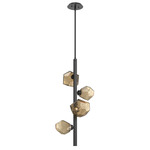 Gem Twisted Vine Chandelier - Matte Black / Bronze