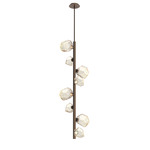 Gem Twisted Vine Chandelier - Flat Bronze / Amber