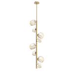 Gem Twisted Vine Chandelier - Gilded Brass / Amber