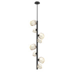 Gem Twisted Vine Chandelier - Matte Black / Amber