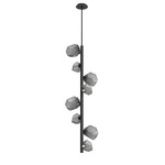 Gem Twisted Vine Chandelier - Matte Black / Smoke