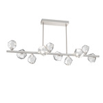 Gem Twisted Branch Chandelier - Beige Silver / Clear