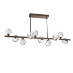 Gem Twisted Branch Chandelier - Flat Bronze / Clear