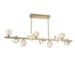 Gem Twisted Branch Chandelier - Gilded Brass / Amber