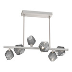Gem Twisted Branch Chandelier - Beige Silver / Smoke
