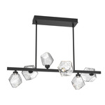 Gem Twisted Branch Chandelier - Matte Black / Clear