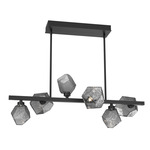 Gem Twisted Branch Chandelier - Matte Black / Smoke