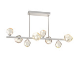 Gem Twisted Branch Chandelier - Metallic Beige Silver / Amber