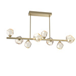 Gem Twisted Branch Chandelier - Gilded Brass / Amber