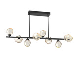 Gem Twisted Branch Chandelier - Matte Black / Amber