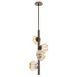 Mesa Twisted Vine Chandelier - Flat Bronze / Mesa Amber