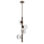 Mesa Twisted Vine Chandelier - Flat Bronze / Mesa Clear