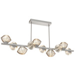 Mesa Twisted Branch Chandelier - Metallic Beige Silver / Mesa Amber