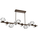 Mesa Twisted Branch Chandelier - Flat Bronze / Mesa Clear