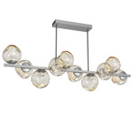 Luna Twisted Branch Chandelier - Classic Silver / Amber Floret