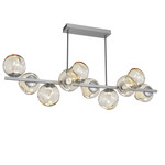 Luna Twisted Branch Chandelier - Classic Silver / Amber Geo