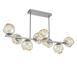 Luna Twisted Branch Chandelier - Classic Silver / Amber Geo