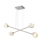 Gem Moda Linear Chandelier - Beige Silver / Amber