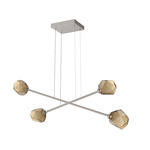 Gem Moda Linear Chandelier - Beige Silver / Bronze