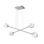 Gem Moda Linear Chandelier - Metallic Beige Silver / Clear