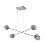Gem Moda Linear Chandelier - Beige Silver / Smoke