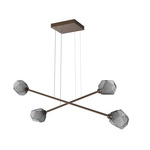 Gem Moda Linear Chandelier - Flat Bronze / Smoke