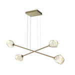 Gem Moda Linear Chandelier - Gilded Brass / Amber